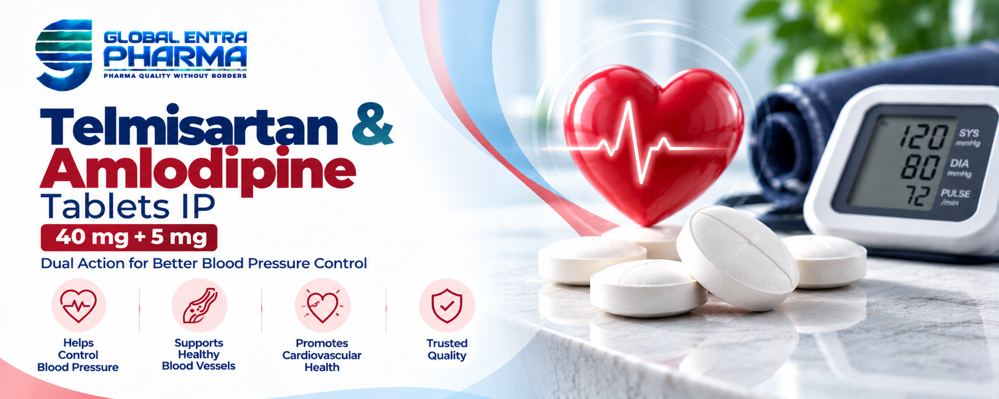 Telmisartan & Amlodipine Tablets IP 40 mg/5 mg Manufacturer in India
